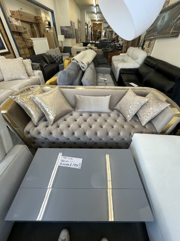 Elegant Sofa with Gold Accents - Image 6
