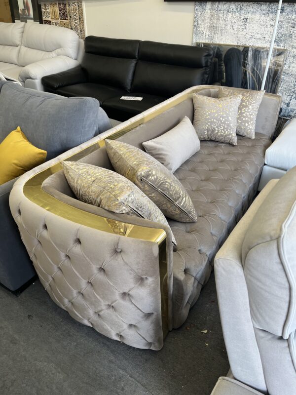 Elegant Sofa with Gold Accents - Image 4