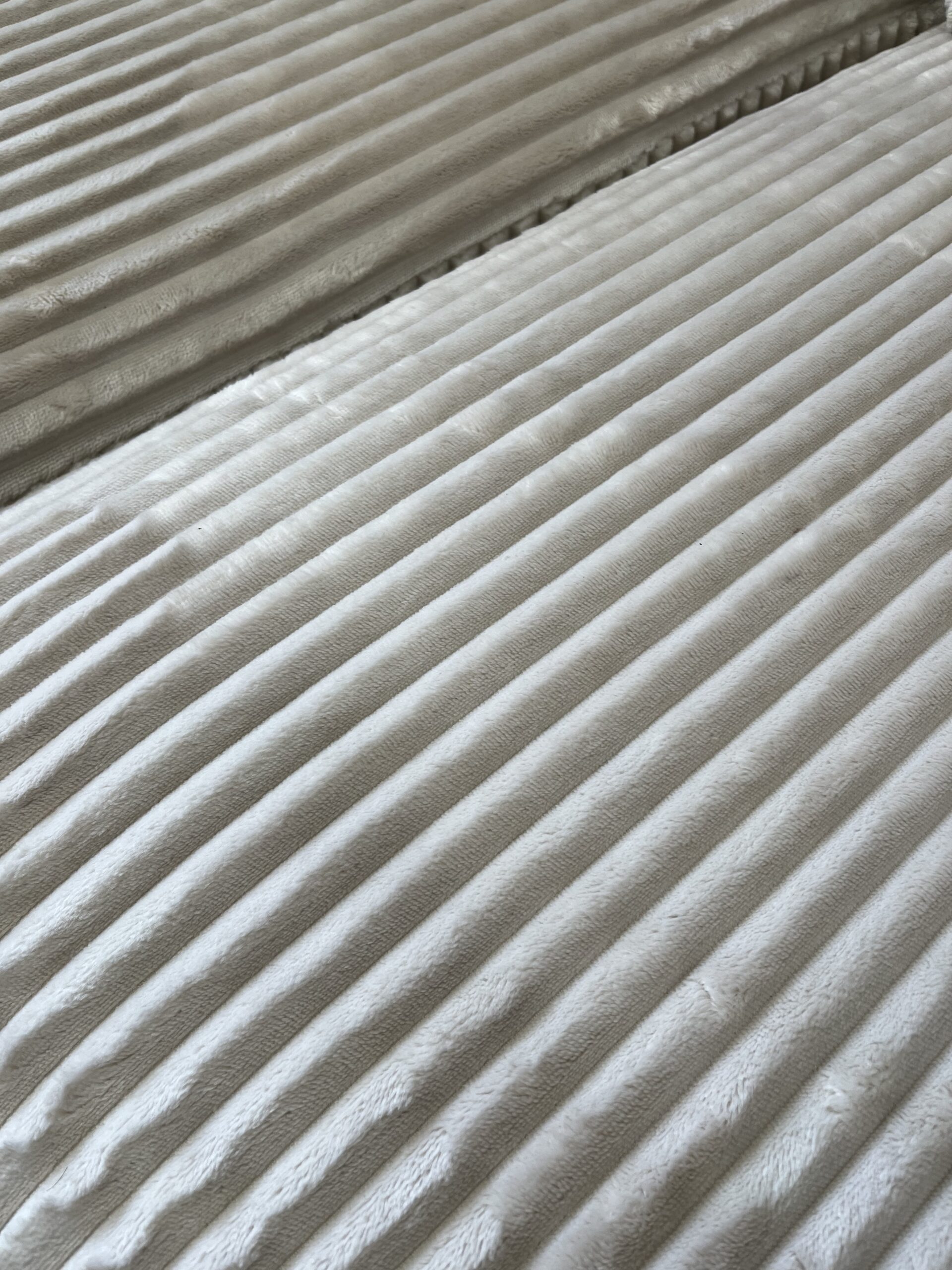 Plush Corduroy Sofa in Soft Beige - Image 2