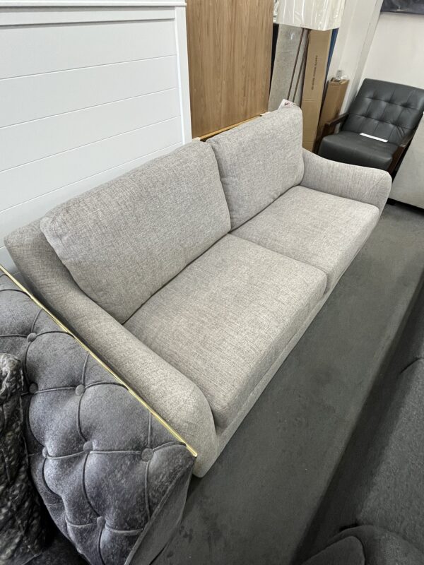 Modern Light Grey Fabric Sofa - Image 2