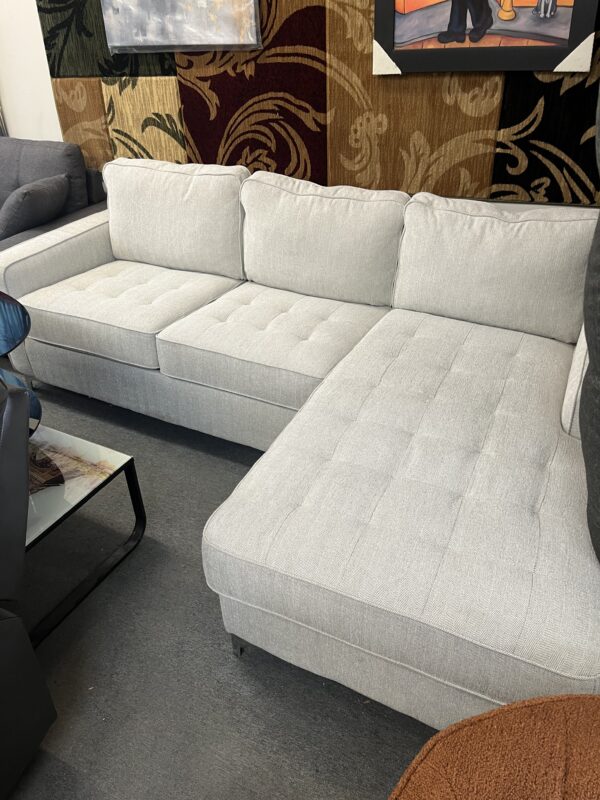 Modern Light Grey Chaise Sofa - Image 2