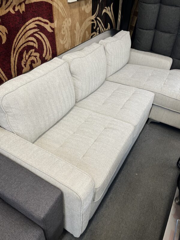 Modern Light Grey Chaise Sofa - Image 4
