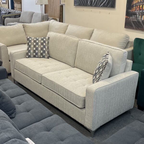 Modern Light Grey Fabric Sofa - Image 6