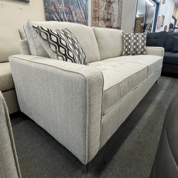 Modern Light Grey Fabric Sofa - Image 7