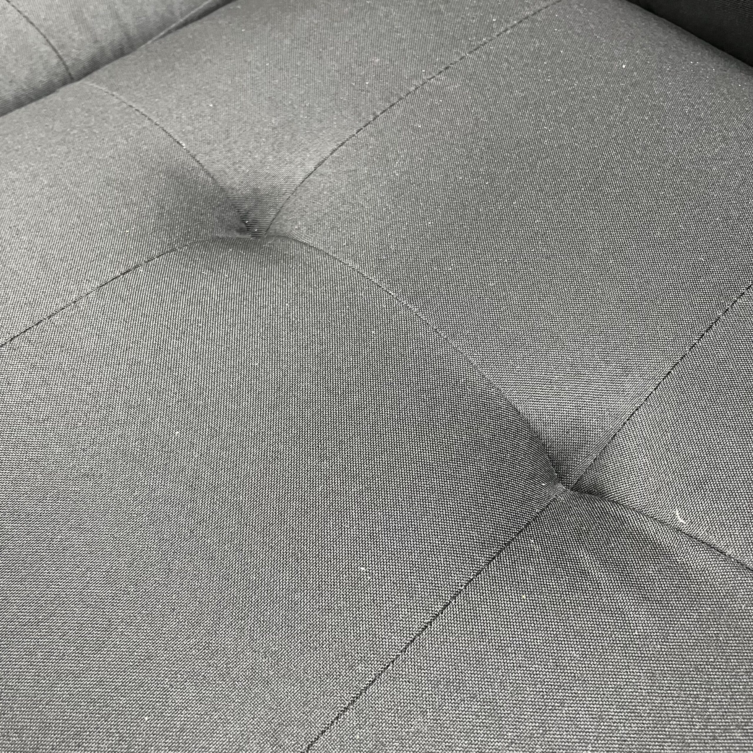 Black Fabric Sectional Sofa with Chaise Storage & Cup Holders - Image 4