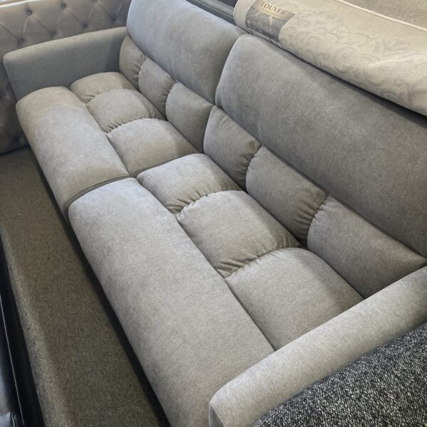 Contemporary Grey Tufted Sofa - Image 2