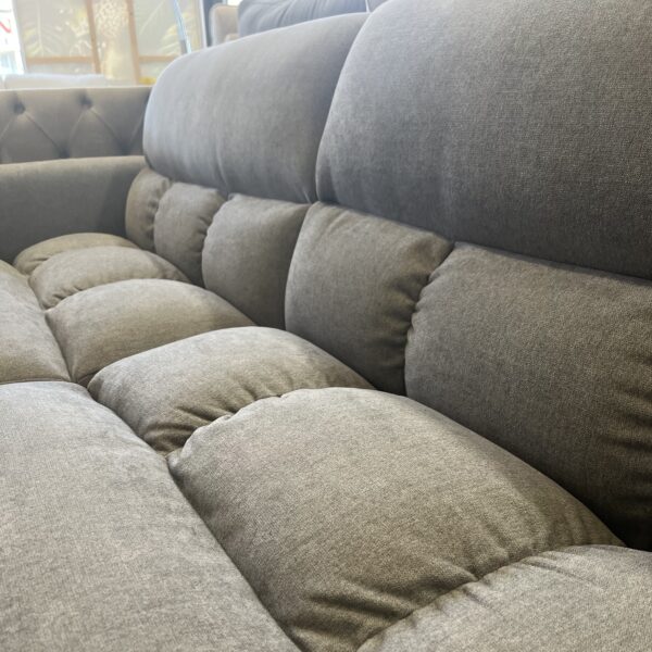 Contemporary Grey Tufted Sofa - Image 3