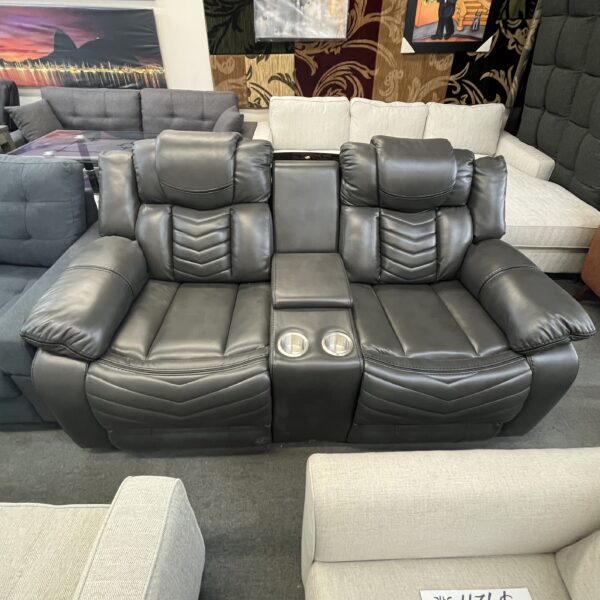 Luxury Black Leather Recliner Sofa - Image 2