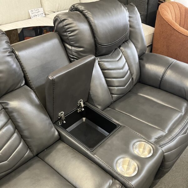 Luxury Black Leather Recliner Sofa - Image 3