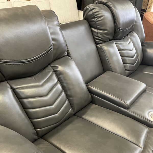 Luxury Black Leather Recliner Sofa - Image 4