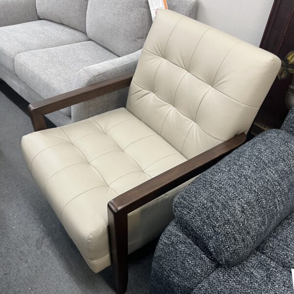 Ivory Haven Leather Accent Chair - Image 6