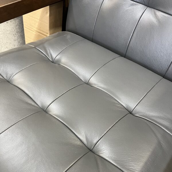 Grey Elegance Tufted Leather Accent Chair - Image 4