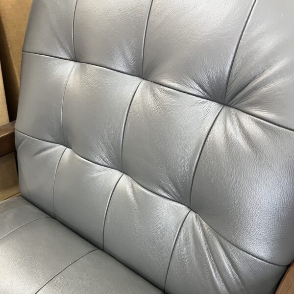 Grey Elegance Tufted Leather Accent Chair - Image 5