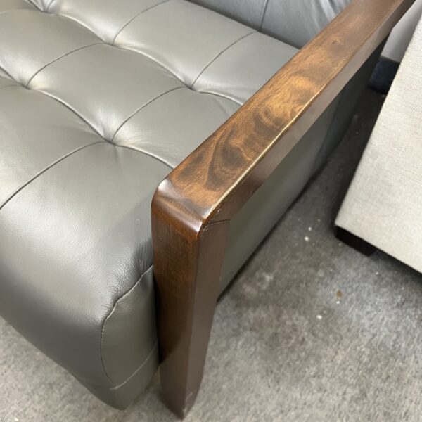 Grey Elegance Tufted Leather Accent Chair - Image 6
