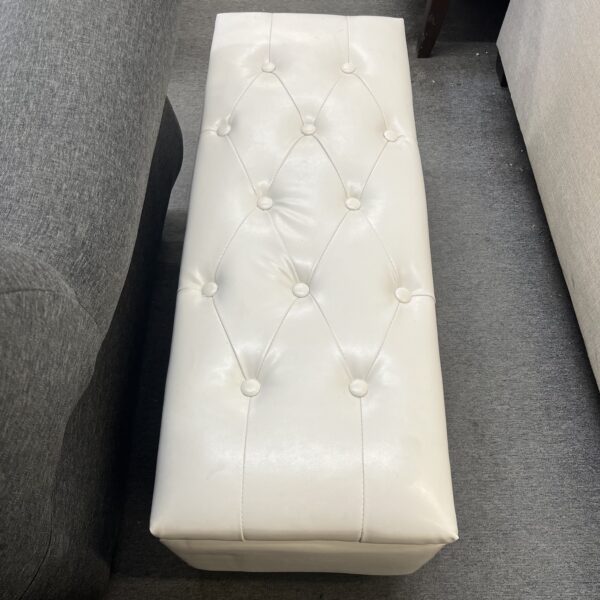 Ivory Luxe Tufted Storage Ottoman - Image 4