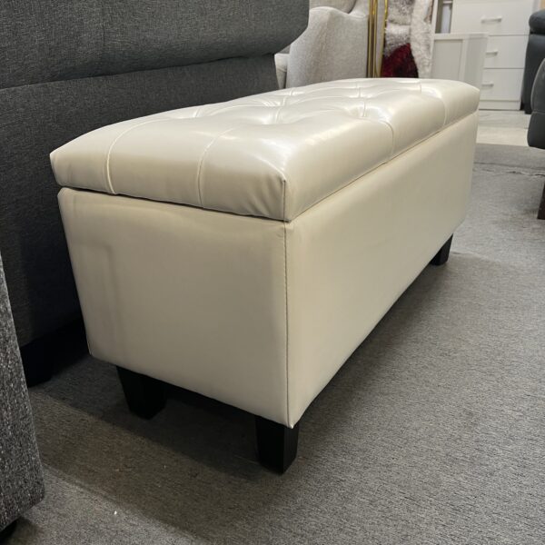 Ivory Luxe Tufted Storage Ottoman - Image 6