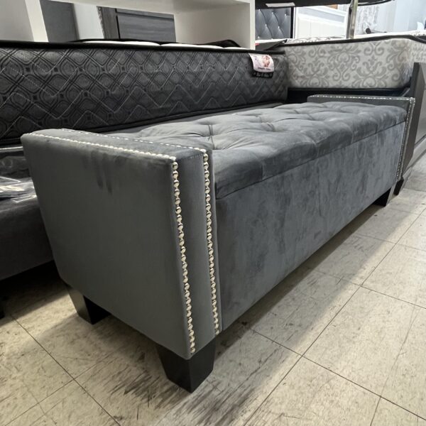 Storm Grey Tufted Storage Ottoman - Image 3