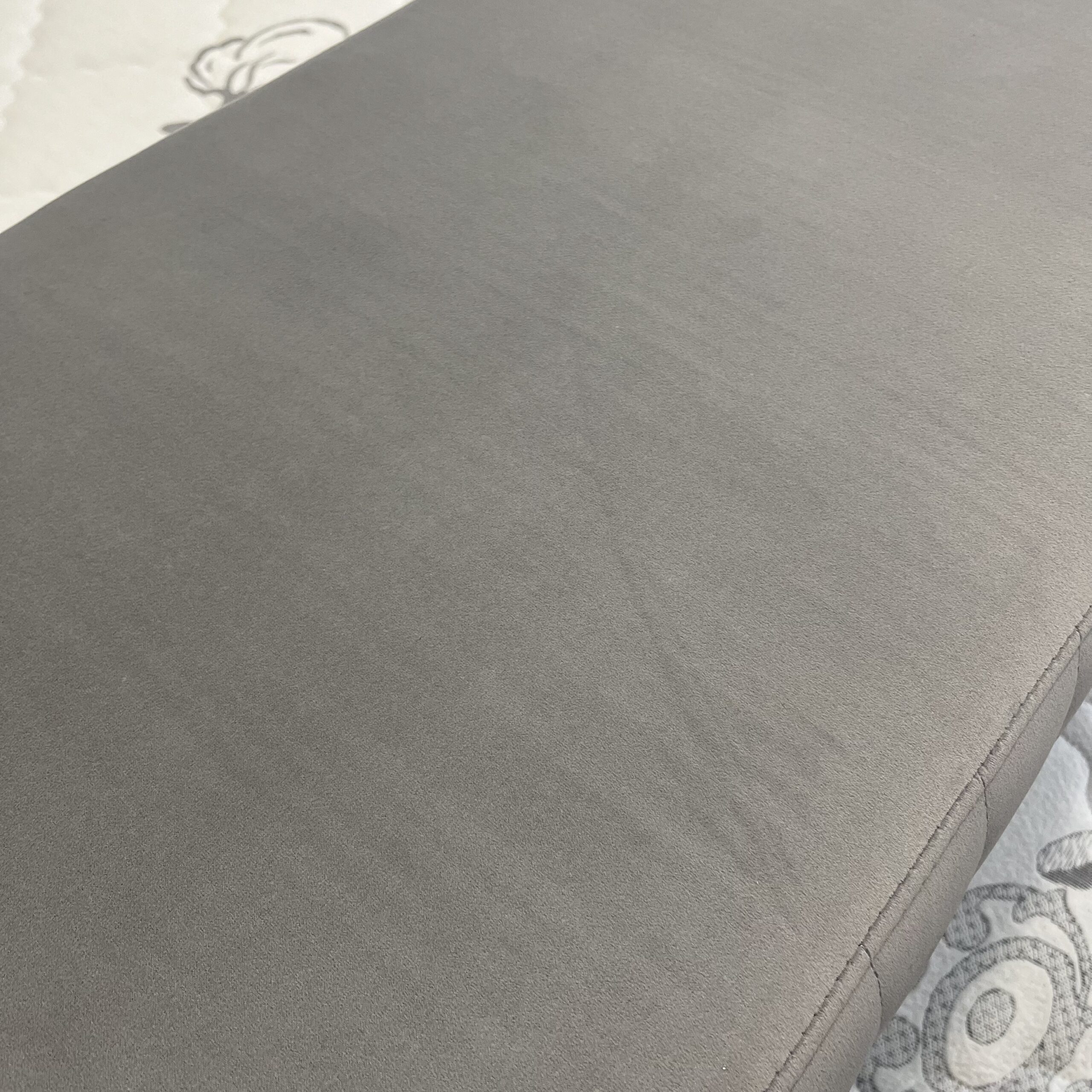 Dove Grey Tufted Bench - Image 4