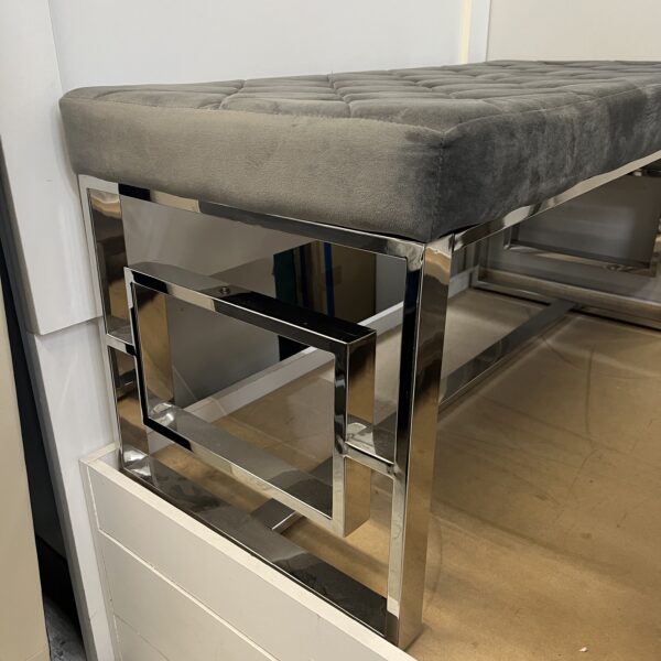 Slate Elegance Tufted Bench - Image 4