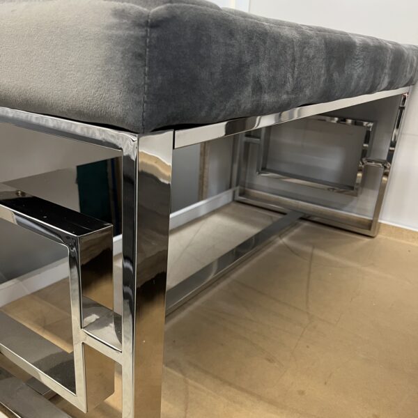 Slate Elegance Tufted Bench - Image 6