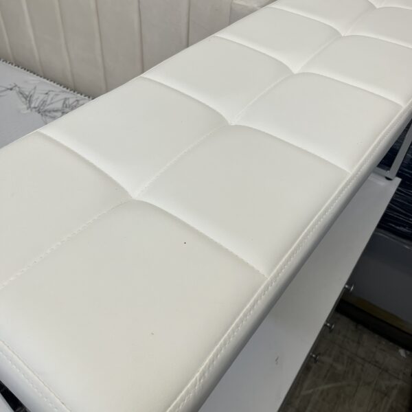 Pristine White Tufted Bench - Image 3