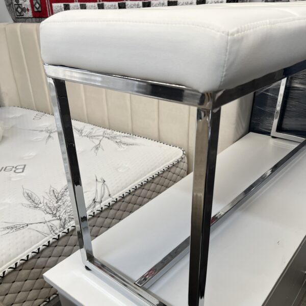 Pristine White Tufted Bench - Image 4