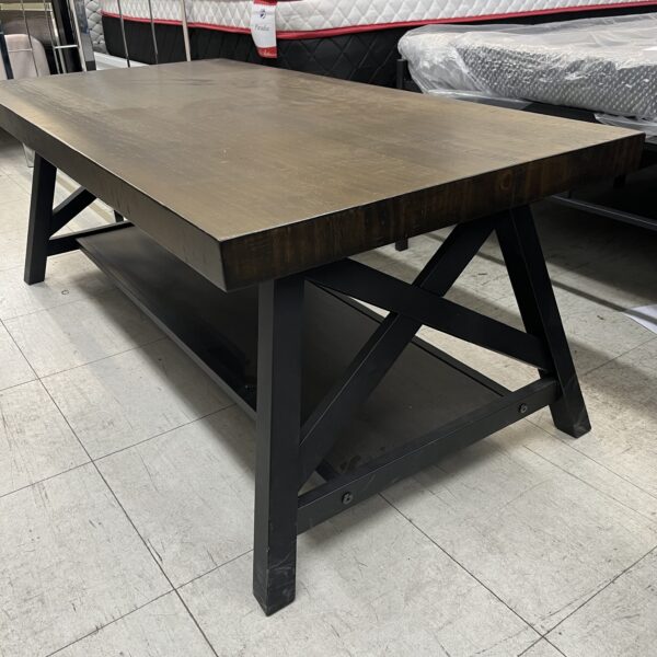 Rustic Trestle Coffee Table - Image 4