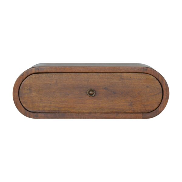 Wall Mounted Round Chestnut Nightstand - Image 3