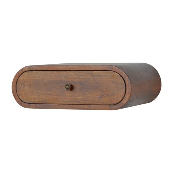 Wall Mounted Round Chestnut Nightstand - Image 4