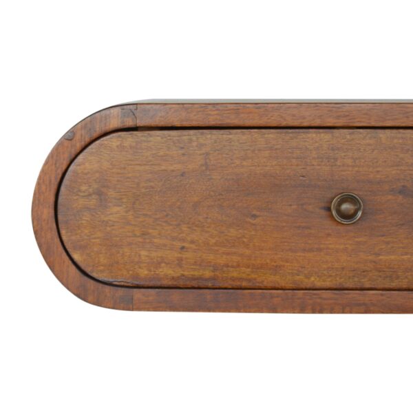 Wall Mounted Round Chestnut Nightstand - Image 6