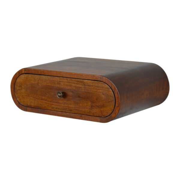 Wall Mounted Round Chestnut Nightstand - Image 7