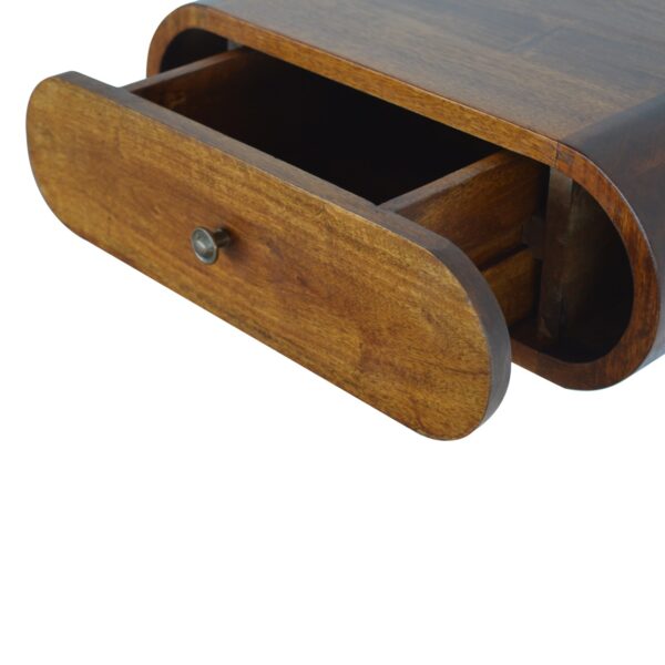 Wall Mounted Round Chestnut Nightstand - Image 10