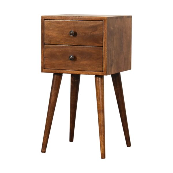 Mini 2 Drawer Chestnut Nightstand - Image 2