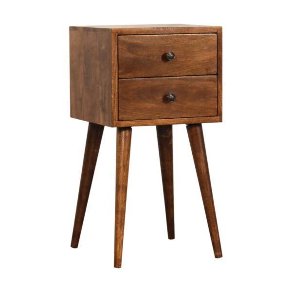 Mini 2 Drawer Chestnut Nightstand - Image 4