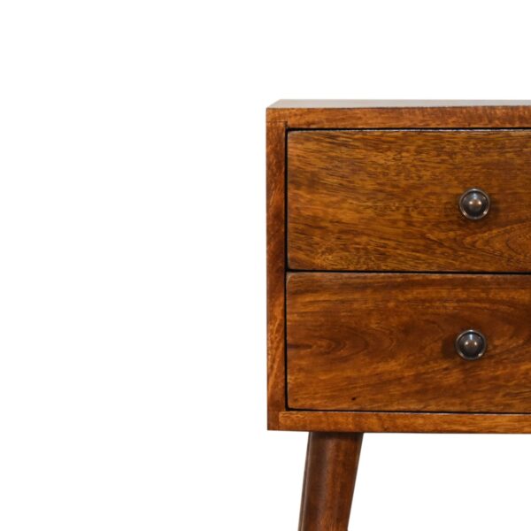 Mini 2 Drawer Chestnut Nightstand - Image 5