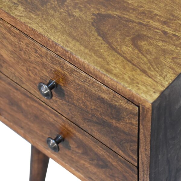 Mini 2 Drawer Chestnut Nightstand - Image 6
