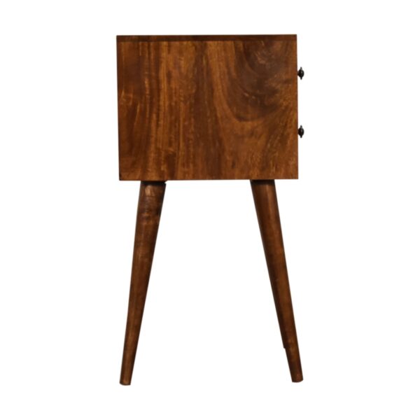 Mini 2 Drawer Chestnut Nightstand - Image 8