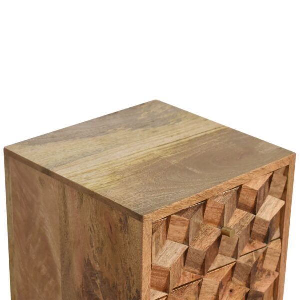Mini Cube Carved 2 Drawer Nightstand - Image 7