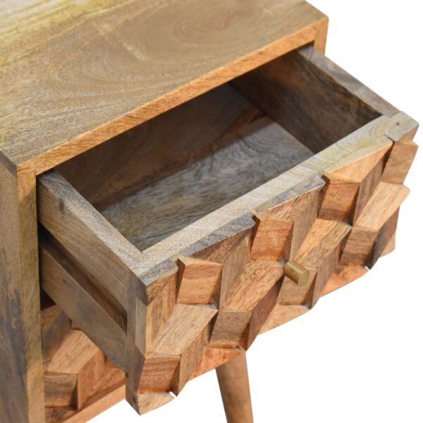 Mini Cube Carved 2 Drawer Nightstand - Image 8