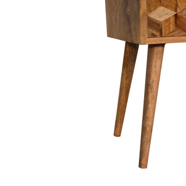 Mini Cube Carved 2 Drawer Nightstand - Image 9