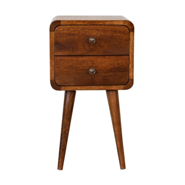 Mini Chestnut Curved Nightstand - Image 2