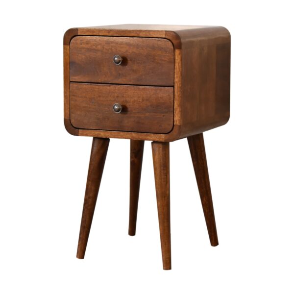 Mini Chestnut Curved Nightstand - Image 3