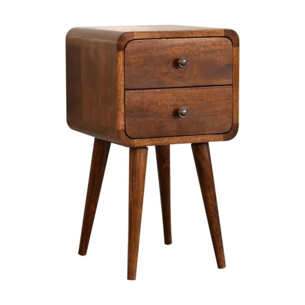 Mini Chestnut Curved Nightstand - Image 4