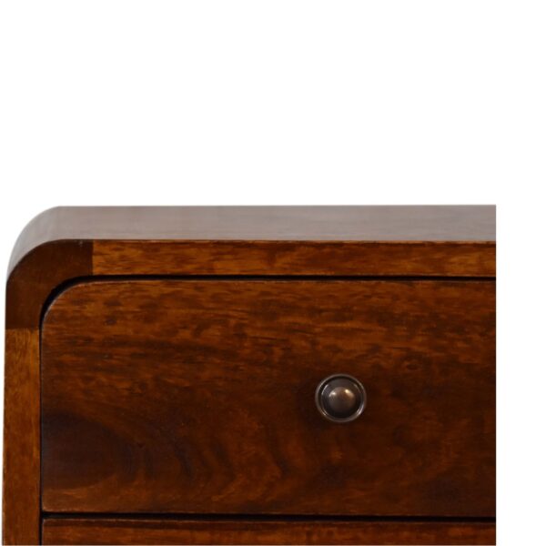 Mini Chestnut Curved Nightstand - Image 5