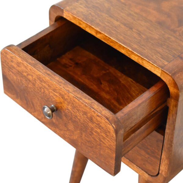 Mini Chestnut Curved Nightstand - Image 8