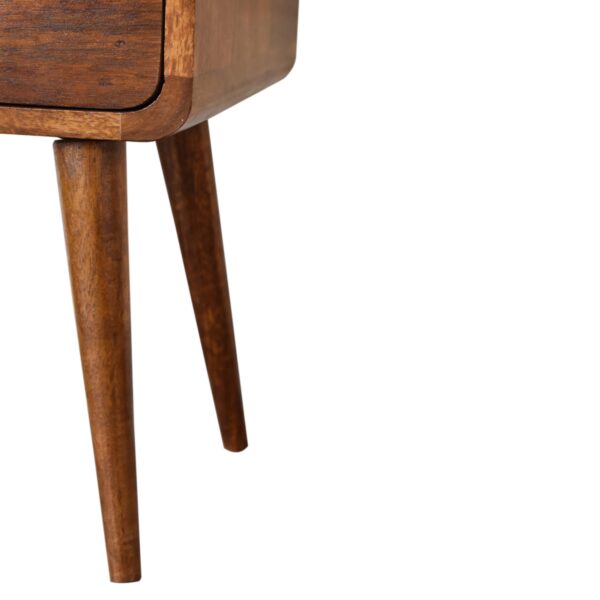 Mini Chestnut Curved Nightstand - Image 9