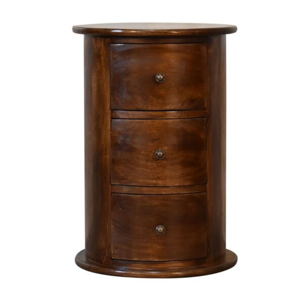 3 Drawer Chestnut Drum Table - Image 4