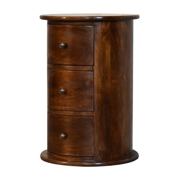 3 Drawer Chestnut Drum Table - Image 2
