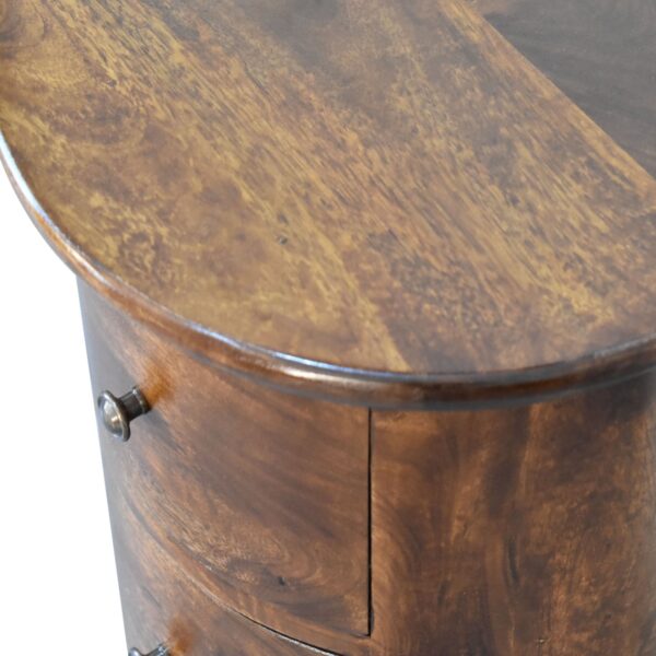 3 Drawer Chestnut Drum Table - Image 8