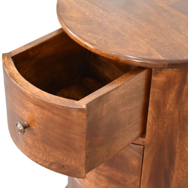 3 Drawer Chestnut Drum Table - Image 7
